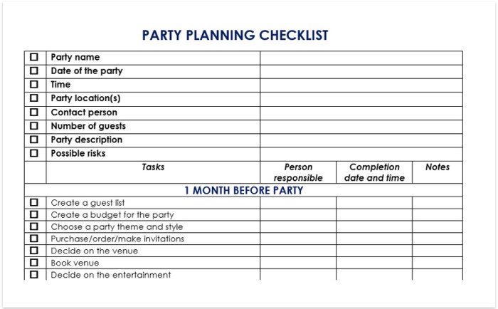 Event planning checklist